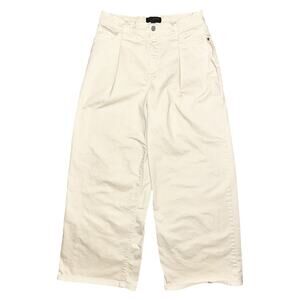 Banana Republic High-Rise Wide Leg Cream Jeans Size 8 29X30